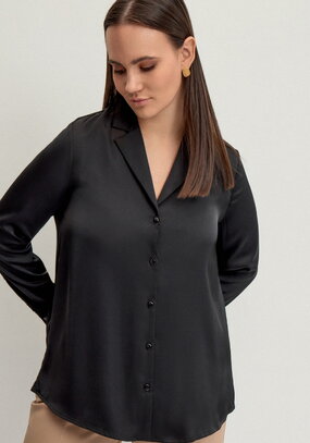 Блуза шелковая с отложным воротом