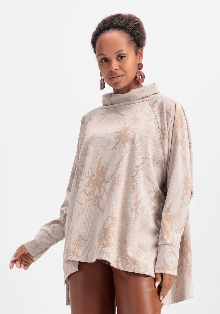 Джемпер трикотажный свободного кроя с принтом шир.  750, рис. 15