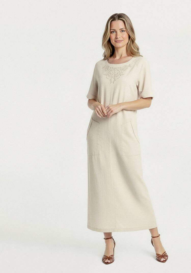 Платье из льна с вышивкой шир.  750, рис. 17