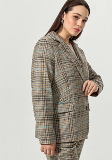 Пиджак с принтом клетка