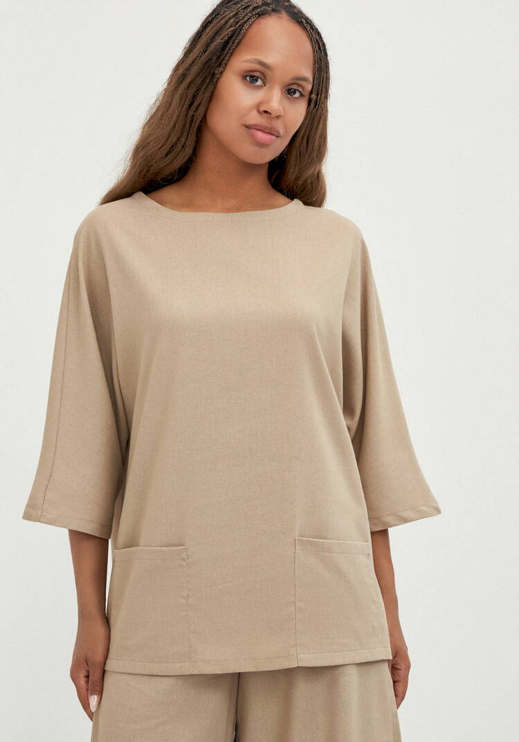 Блуза с контрастной внутренней отделкой шир.  750, рис. 4