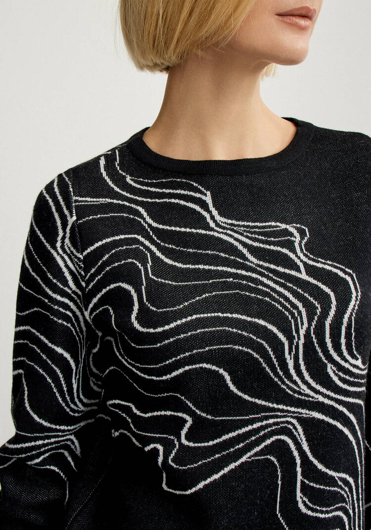 Джемпер с абстрактным рисунком Волны шир.  750, рис. 15
