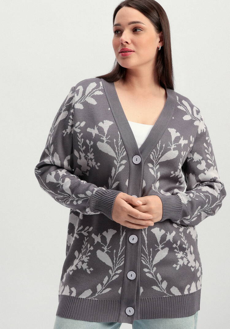 Кардиган с цветочным рисунком шир.  750, рис. 19