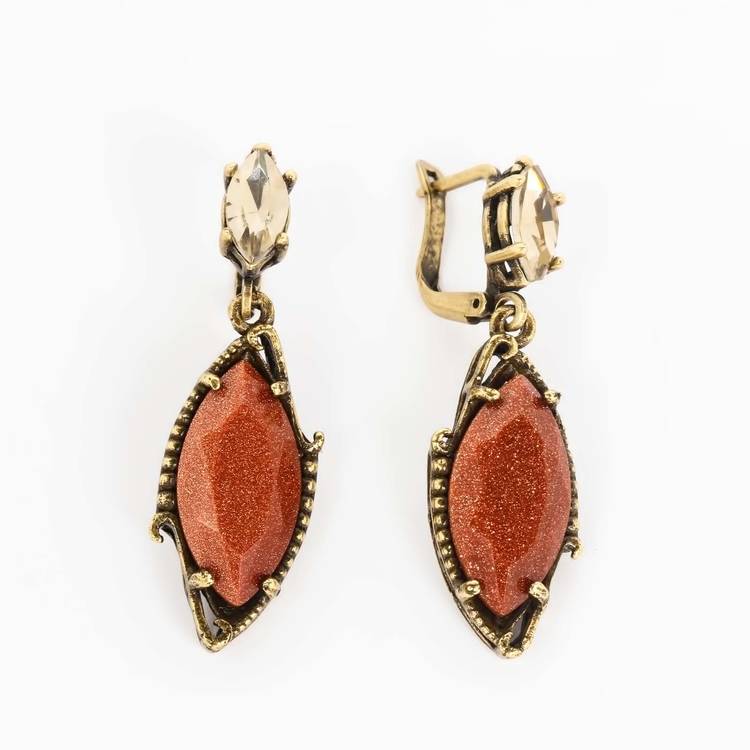 Комплект (серьги, кольцо) Капля авантюрина шир.  750, рис. 8