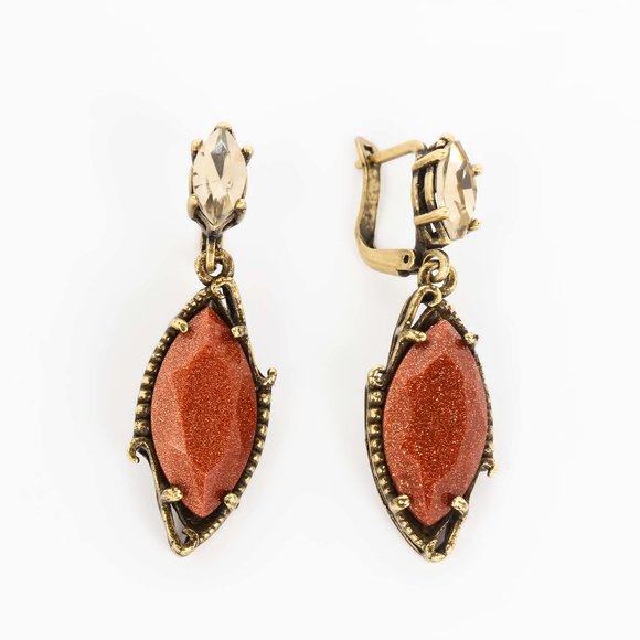 Комплект (серьги, кольцо) Капля авантюрина шир.  580, рис. 8