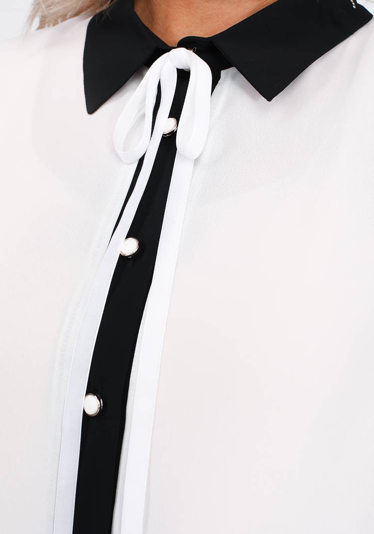 Блуза прямого кроя с брошью в виде банта шир.  750, рис. 3