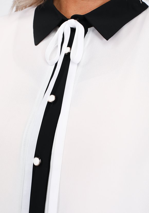 Блуза прямого кроя с брошью в виде банта шир.  580, рис. 3