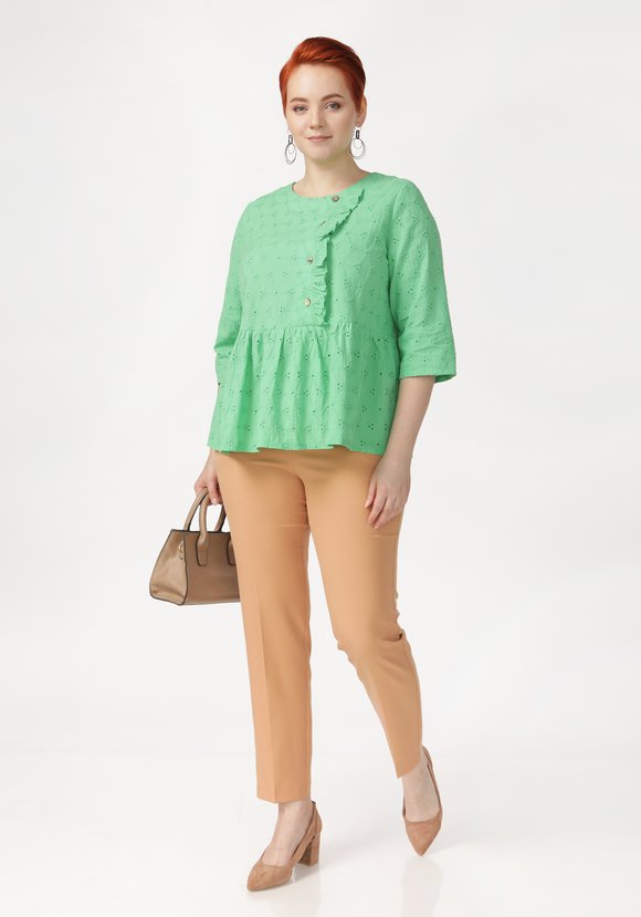 Блуза свободная из фактурной ткани шир.  580, рис. 8