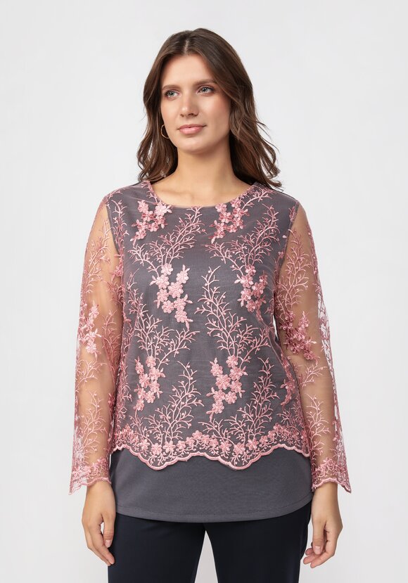 Блуза с рукавом 7/8 шир.  580, рис. 4