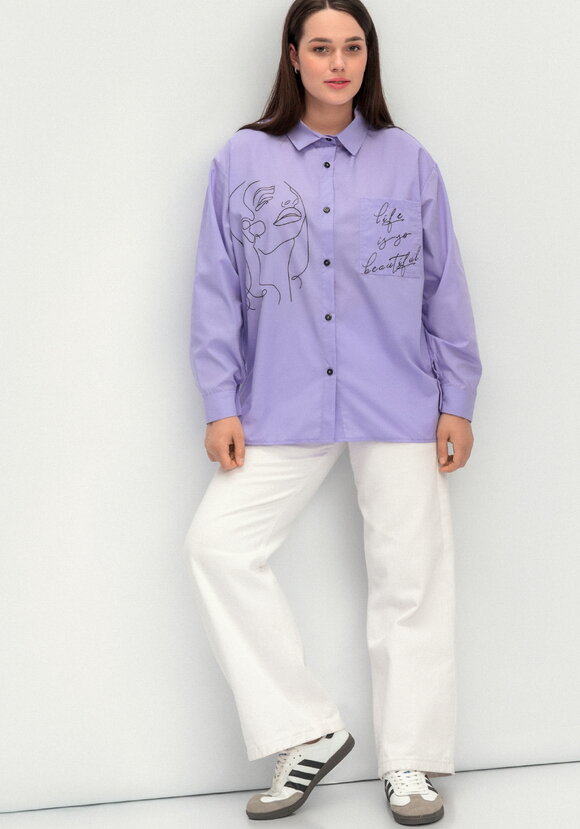 Рубашка с принтом на передней полочке шир.  580, рис. 14