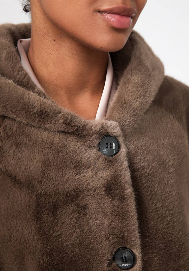 Полупальто из экомеха Моника шир.  750, рис. 5