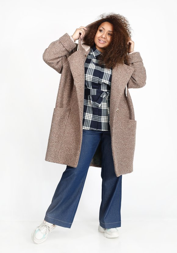 Пальто с карманами на пуговицах шир.  580, рис. 1