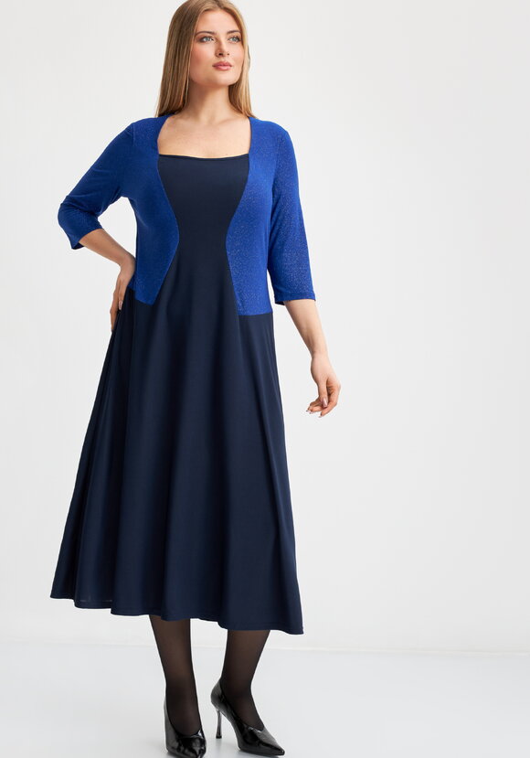 Платье Алина с эффектом костюма шир.  580, рис. 13