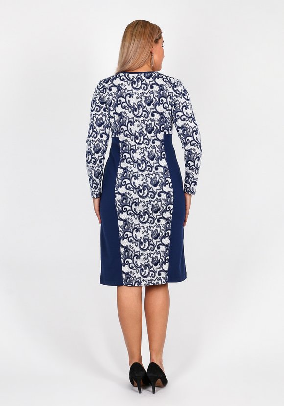 Платье с комбинированным принтом длины миди шир.  580, рис. 2