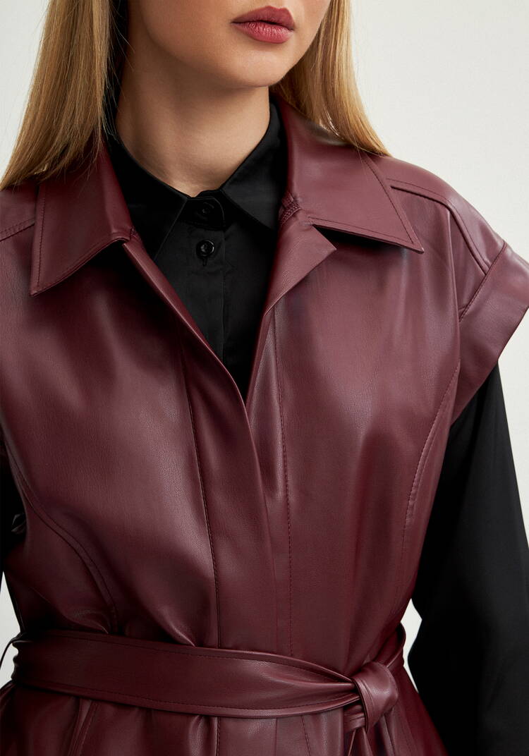 Жилет из эко-кожи на запах шир.  750, рис. 29