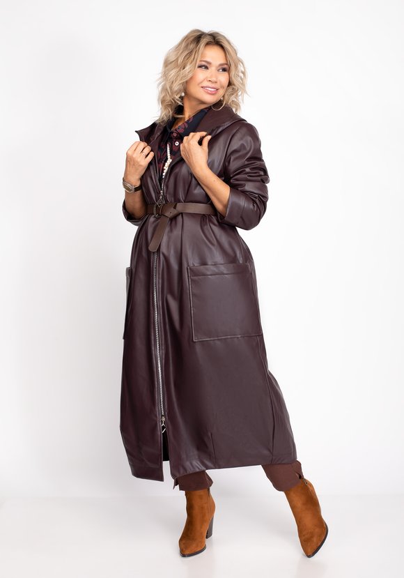 Пальто из экокожи Вечерний Лондон шир.  580, рис. 1