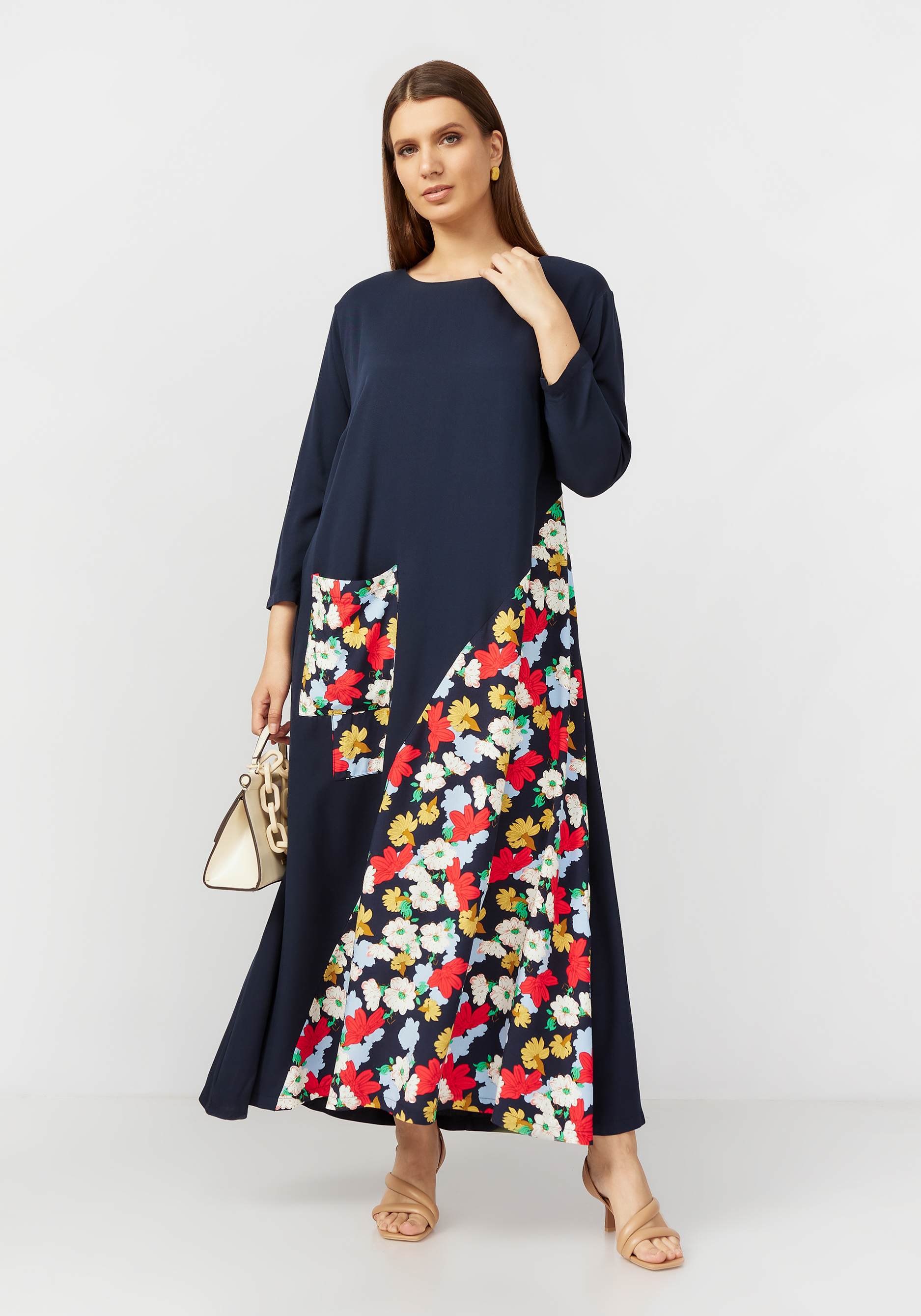 Платье с контрастными вставками "Белла"