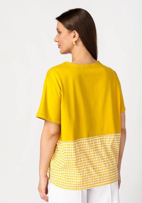 Блуза комбинированная из разных тканей шир.  580, рис. 11