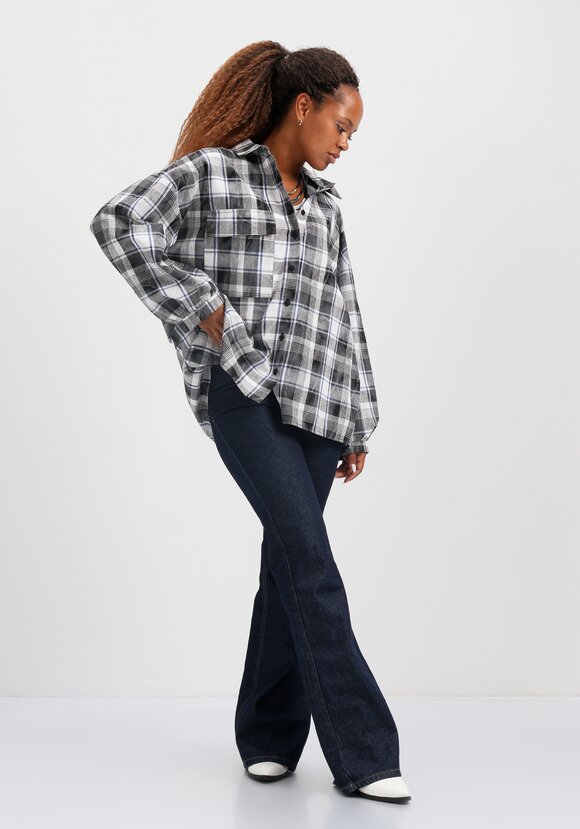 Рубашка в клетку свободного кроя шир.  580, рис. 16