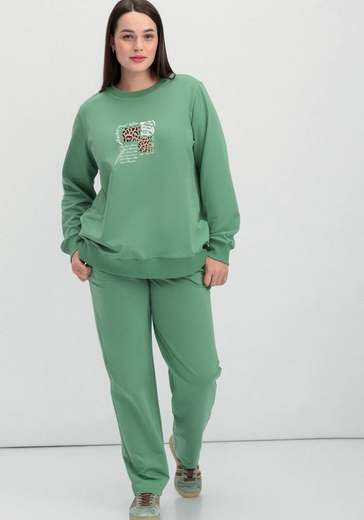 Комплект (брюки и свитшот с принтом) шир.  750, рис. 37