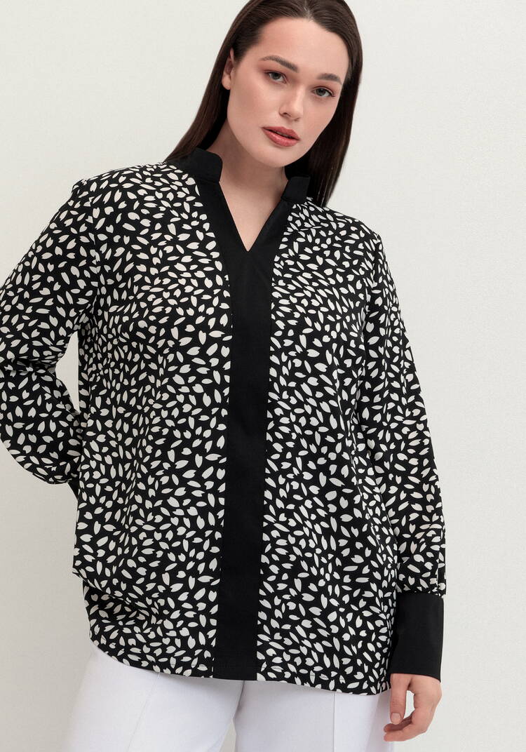 Рубашка с контрастными вставками шир.  750, рис. 16