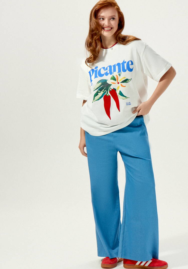 Брюки свободные с декоративной резинкой шир.  750, рис. 9