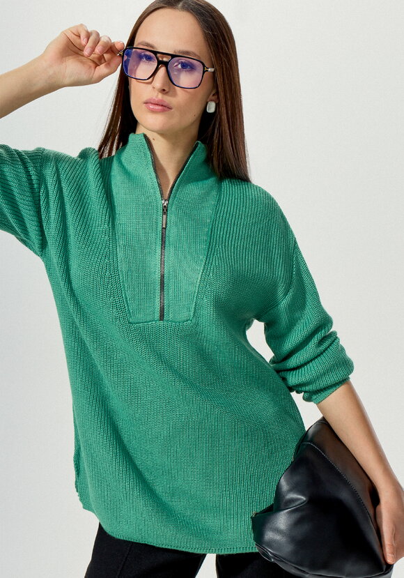 Свитер с высокой горловиной на молнии шир.  580, рис. 5