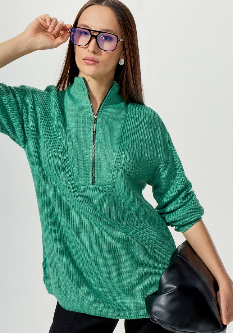 Свитер с высокой горловиной на молнии шир.  750, рис. 5