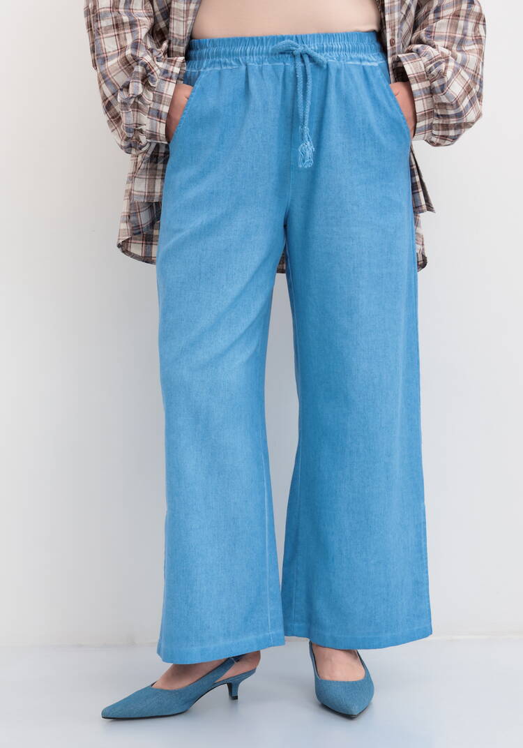 Брюки широкие на резинке со шнурком шир.  750, рис. 4