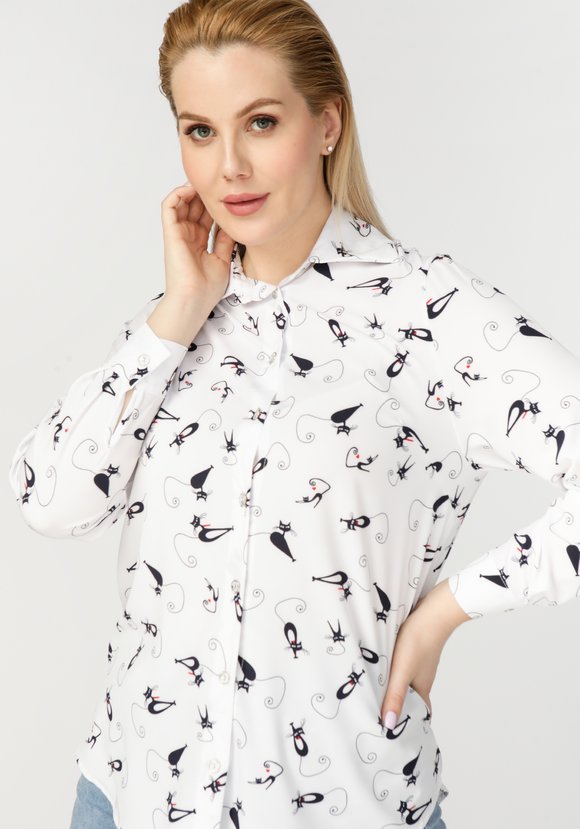 Рубашка женская с принтом шир.  580, рис. 12