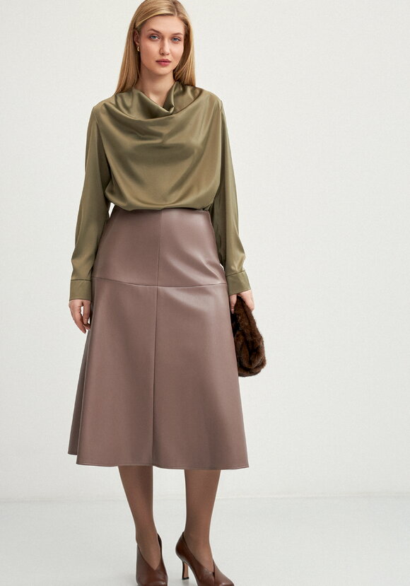 Блуза шелковая с воротником-хомутом шир.  580, рис. 2