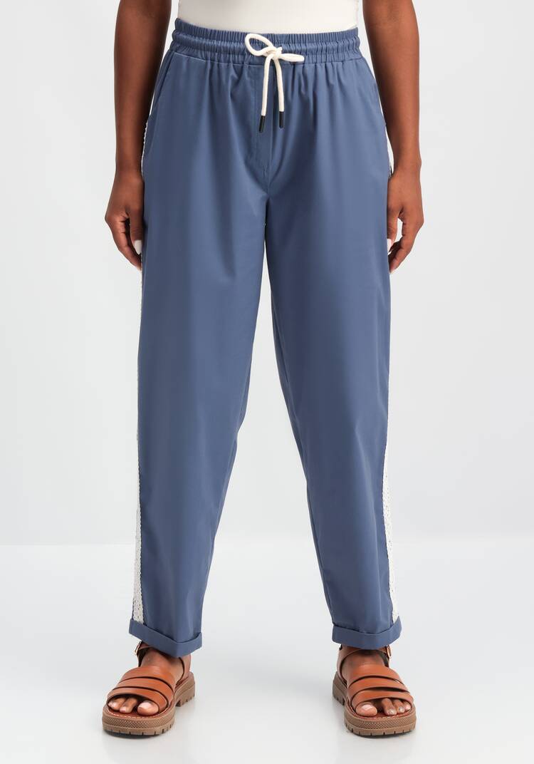 Брюки-бананы с кружевной вставкой шир.  750, рис. 4