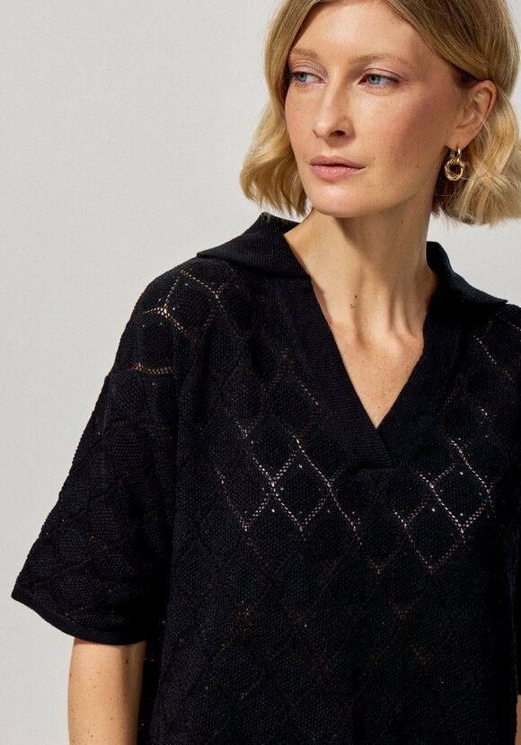 Джемпер-поло с ажурным рисунком шир.  580, рис. 20