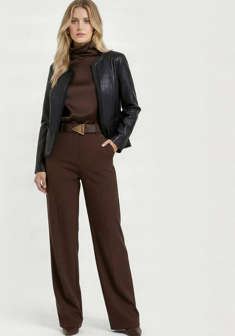 Куртка из экокожи с рюшей шир.  750, рис. 37