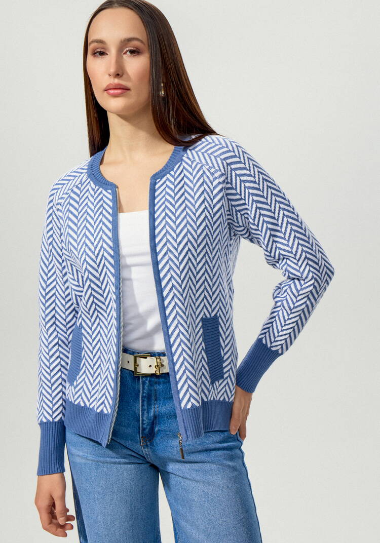 Бомбер женский на молнии с широкими манжетами шир.  750, рис. 8