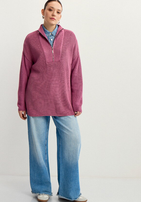 Свитер с высокой горловиной на молнии шир.  580, рис. 15