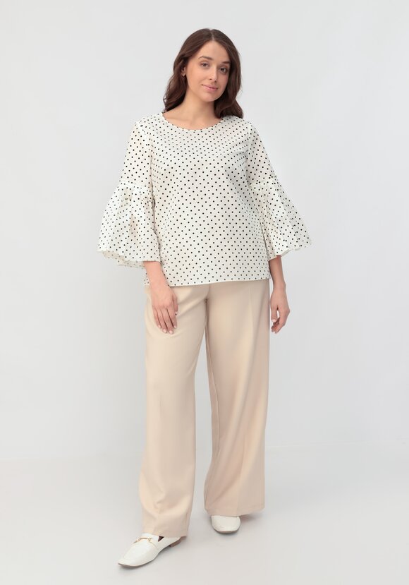 Блуза в горох с расклешенным рукавом Элен шир.  580, рис. 2