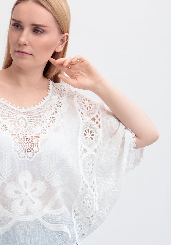 Блуза свободная с кружевным шитьем шир.  580, рис. 12