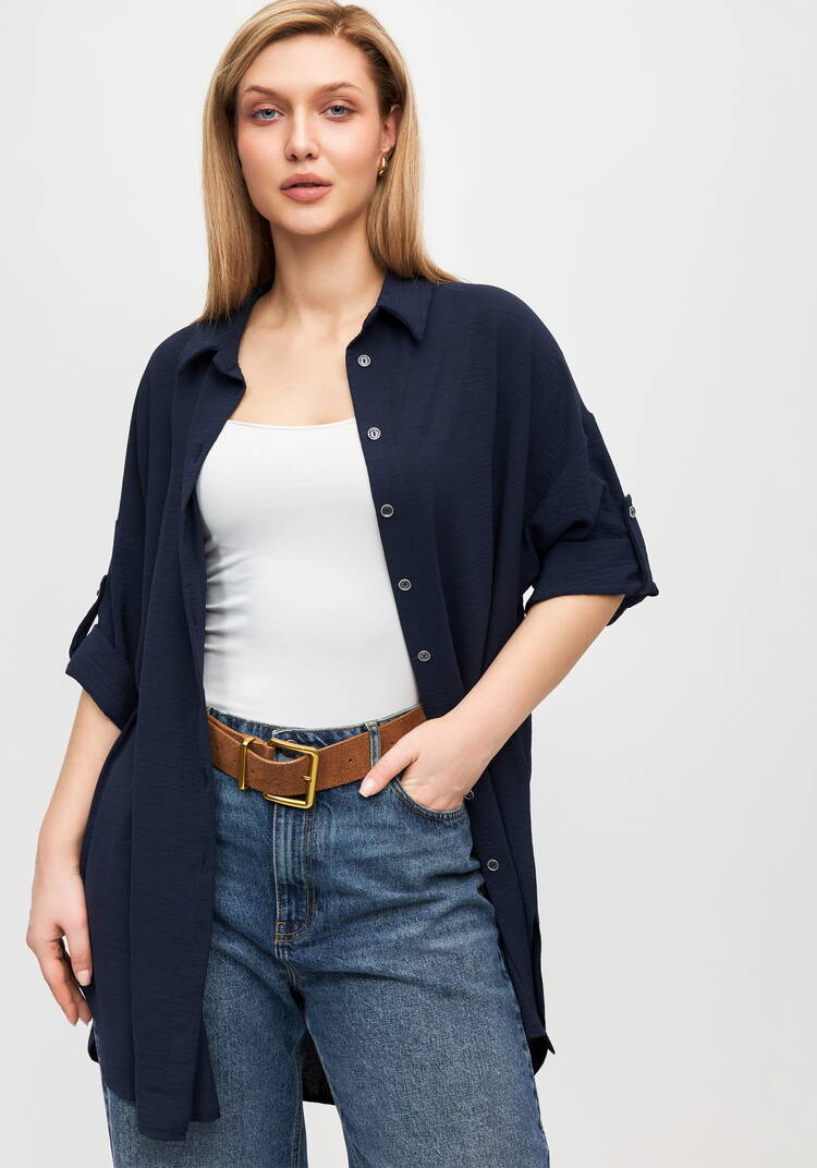 Рубашка удлиненная на пуговицах Лорелия шир.  750, рис. 6