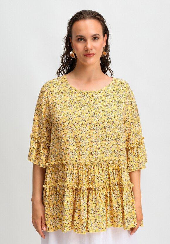 Блуза с воланом по низу и на рукавах шир.  580, рис. 13