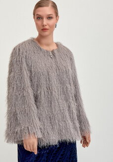 Жакет из ткани с блестящим ворсом