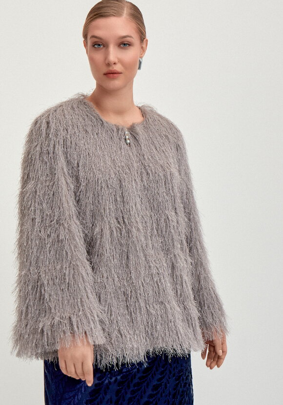 Жакет из ткани с блестящим ворсом шир.  580, рис. 9