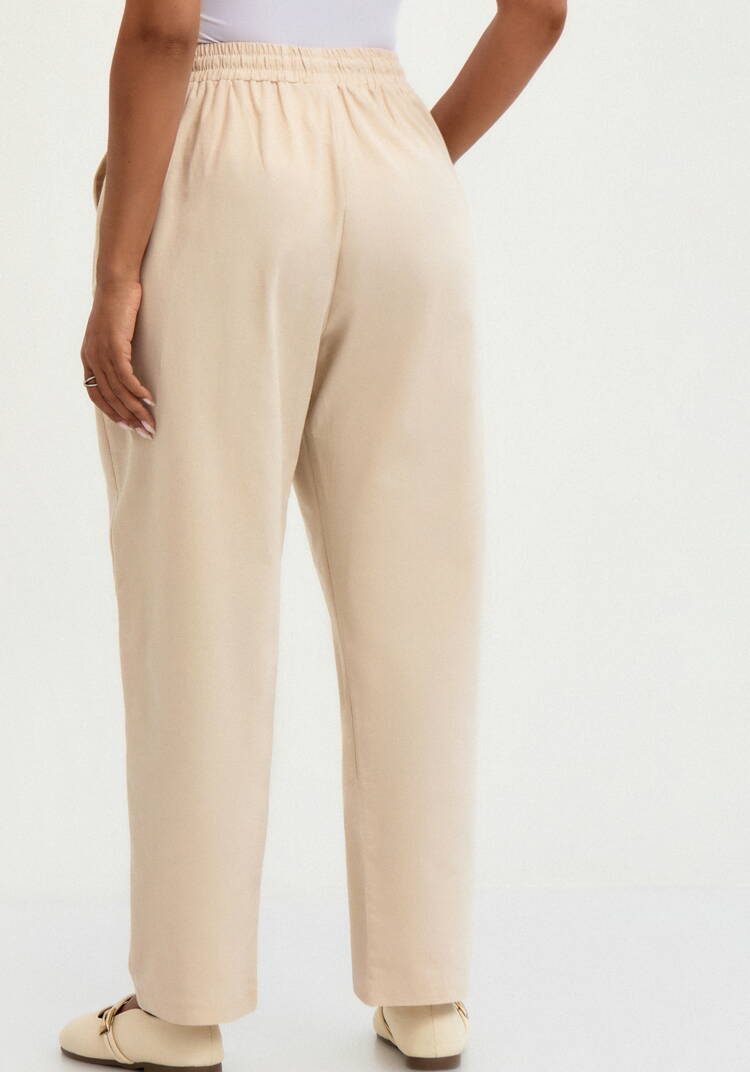 Брюки прямые изо льна с карманами шир.  750, рис. 3