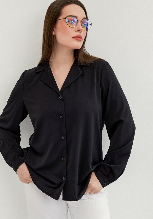 Блуза с отложным воротником с пуговицами шир.  580, рис. 18