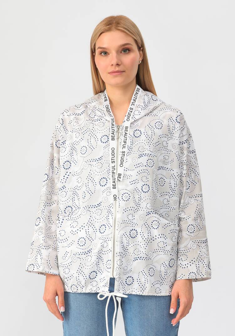 Ветровка с цветочным принтом шир.  750, рис. 11