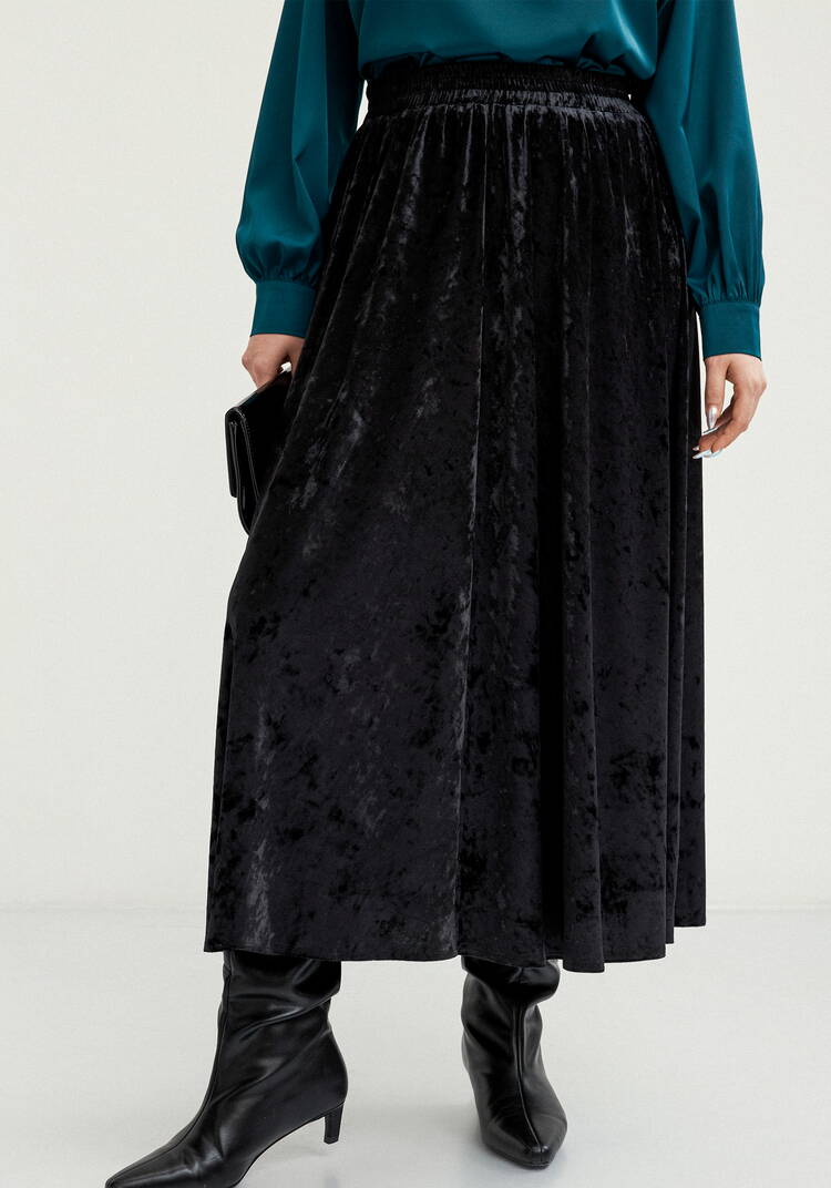 Юбка полусолнце из бархата шир.  750, рис. 16