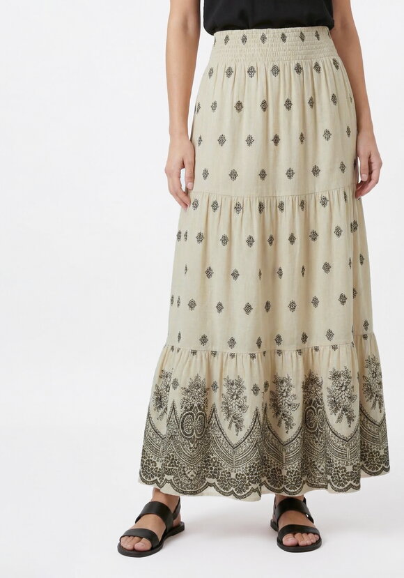 Юбка на резинке с купонным принтом шир.  580, рис. 16