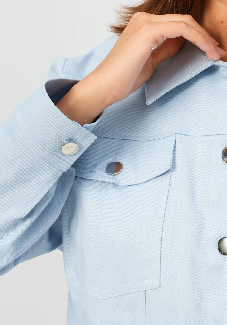 Джинсовая куртка на железных пуговицах шир.  750, рис. 6