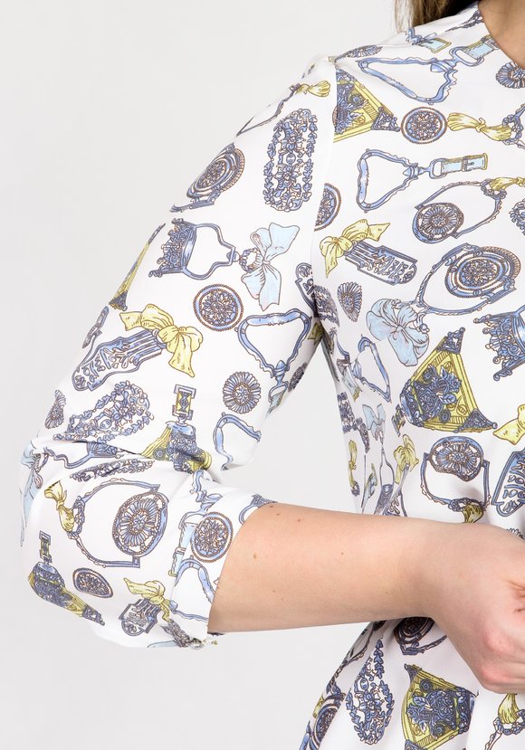 Платье прямого кроя с лаковым ремешком шир.  580, рис. 5