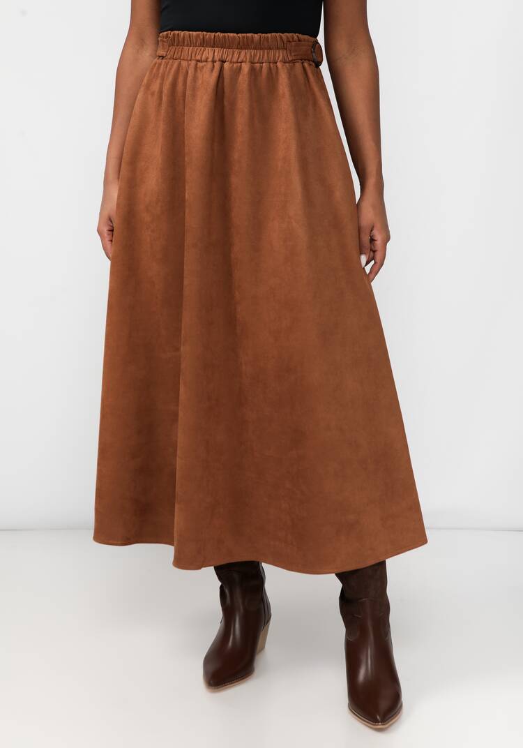 Юбка из экозамши А-силуэта шир.  750, рис. 9